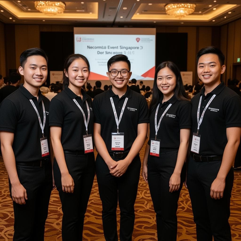 Professional event staff team